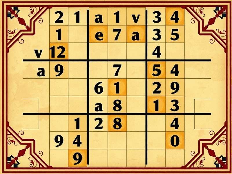 कठिन सुडोकू पहेली उदाहरण