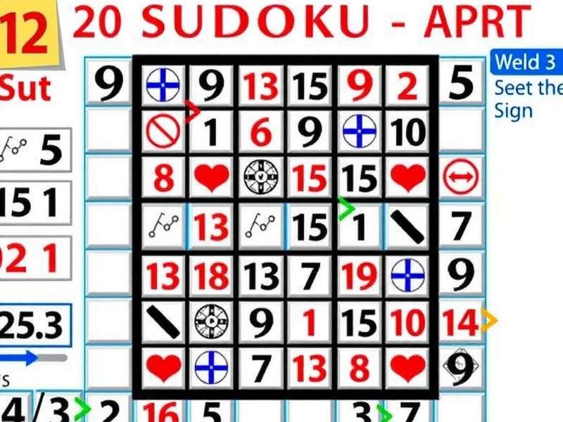 सुडोकू पहेली का विश्लेषण करते हुए हाथ