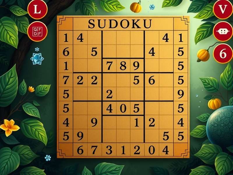 सुडोकू गेम का ग्रिड हिंदी में दिखाता हुआ