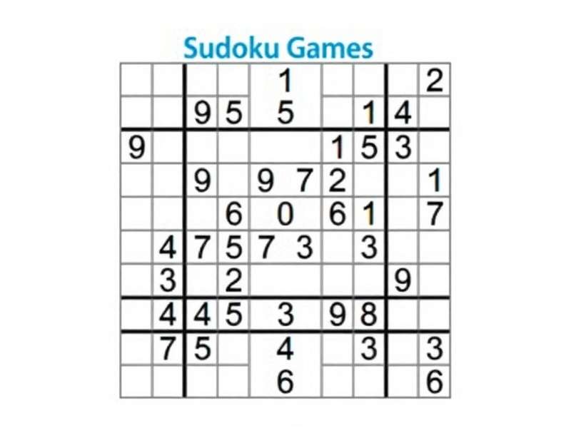 आसान सुडोकू पज़ल का उदाहरण, 9x9 ग्रिड में कुछ संख्याएँ भरी हुईं