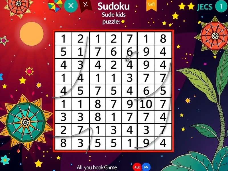 बच्चे सुदोकू पहेली हल करते हुए