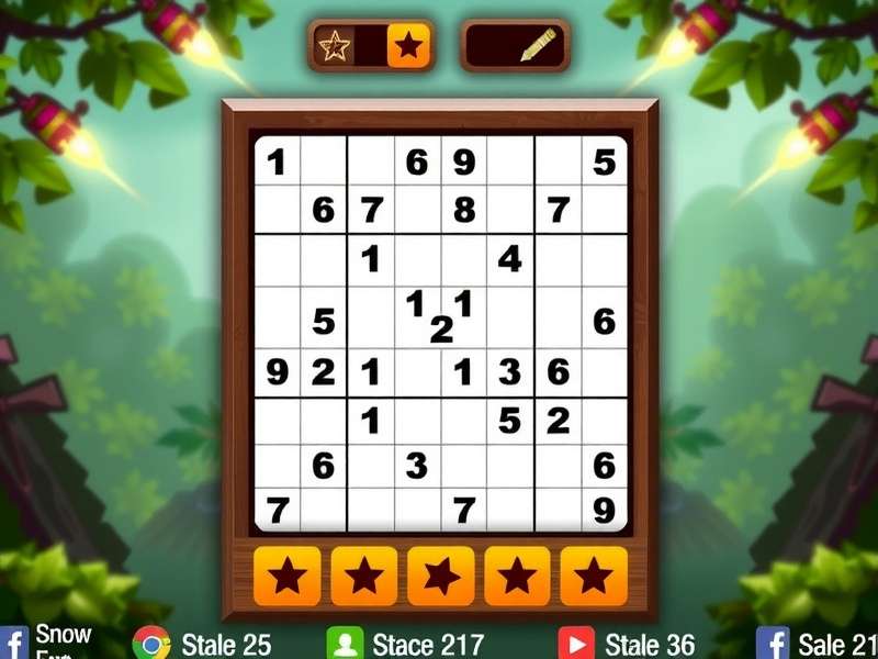 सुडोकु पज़ल गेम का इंटरफ़ेस दिखाती हुई तस्वीर