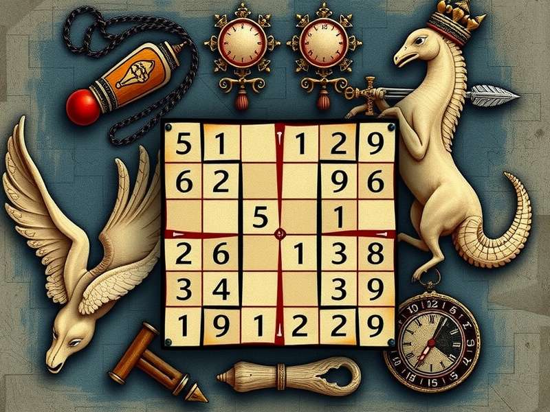 एक विशेषज्ञ स्तरीय सुडोकू पहेली का ग्रिड जटिल संख्याओं के साथ