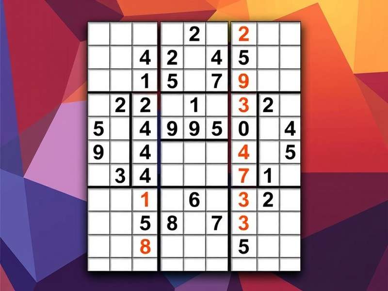 Colorful Sudoku puzzle grid with numbers