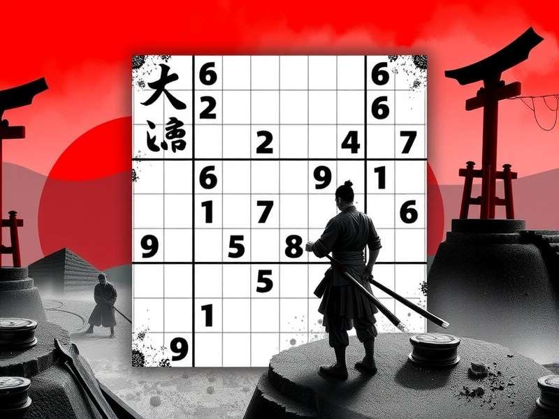 A complex Samurai Sudoku puzzle with five overlapping grids