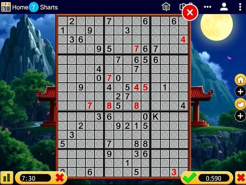 Person playing sudoku online on a tablet and smartphone