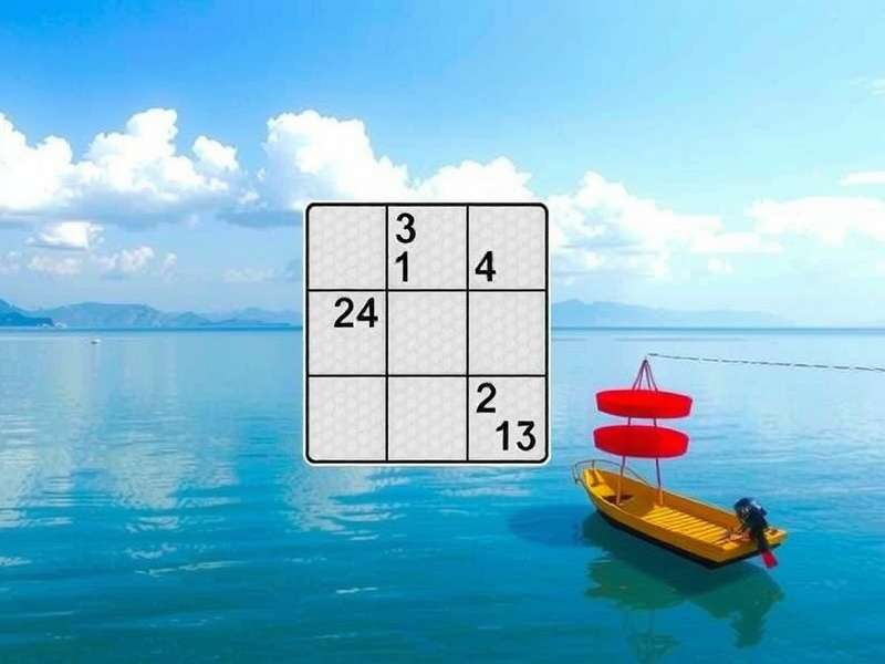 A person solving a Sudoku puzzle on a tablet with coffee in background