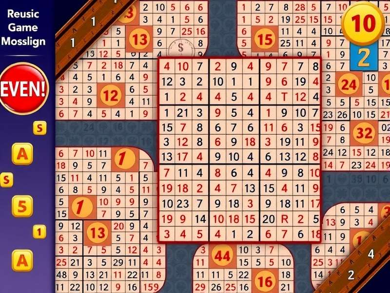 Dn Sudoku puzzle board with colorful numbers