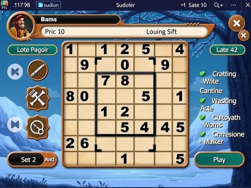 Person solving a Sudoku puzzle on a tablet