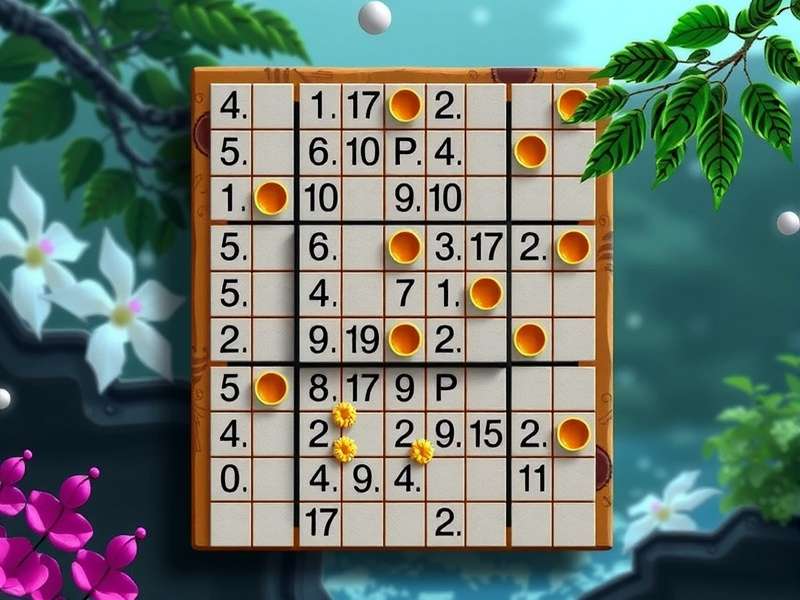 Person solving Sudoku Lyp puzzle on tablet in Indian cafe