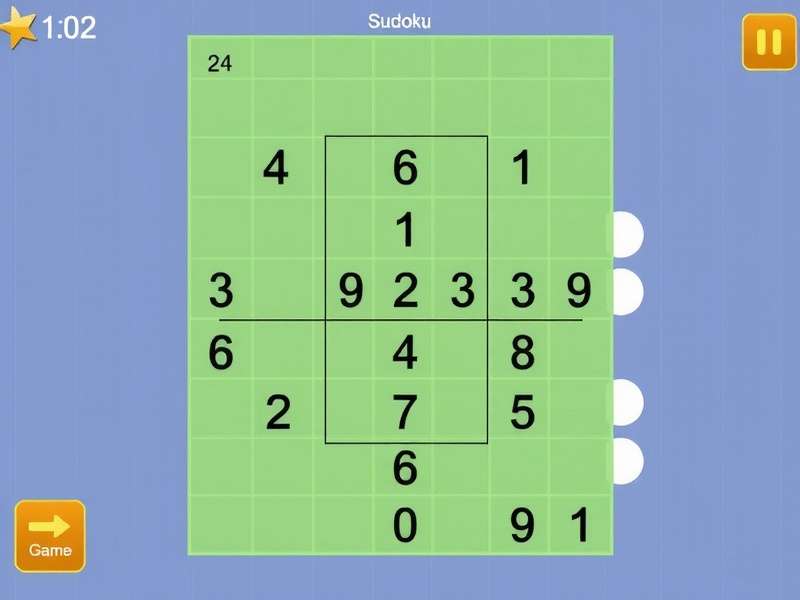 Person solving Sudoku puzzle on computer
