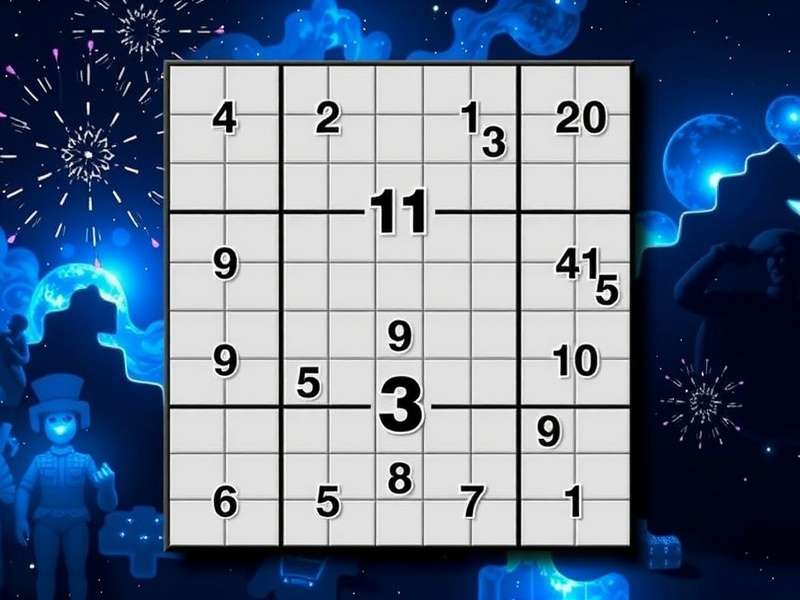 A person solving a complex Sudoku puzzle on a wooden table with a pen