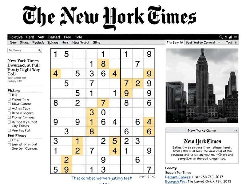 New York Times Sudoku Puzzle on a tablet