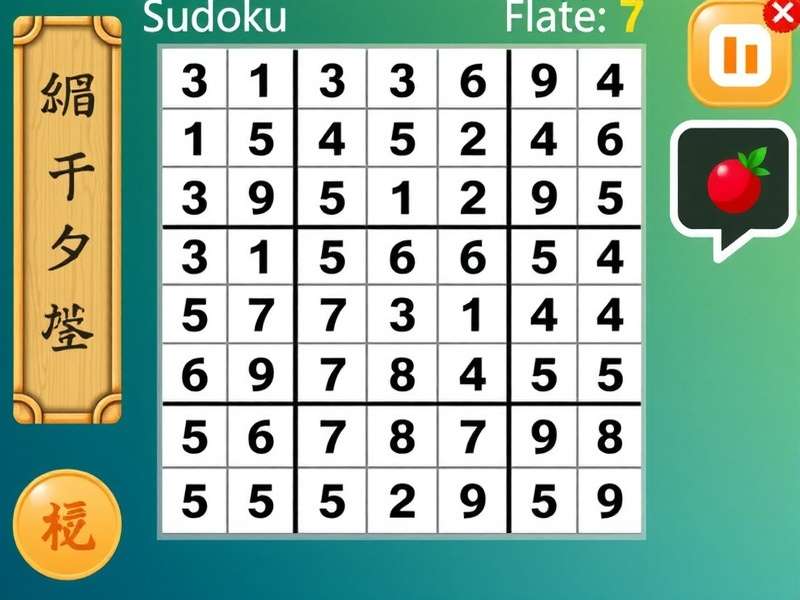 Sudoku Free grid interface showing a 9x9 puzzle with smart hints and clean design
