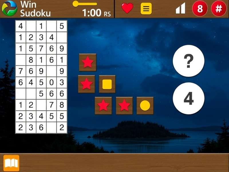 Sudoku Puzzle Grid with numbers 9, 8, 7, 6 arranged in a visual layout representing logic and number placement.