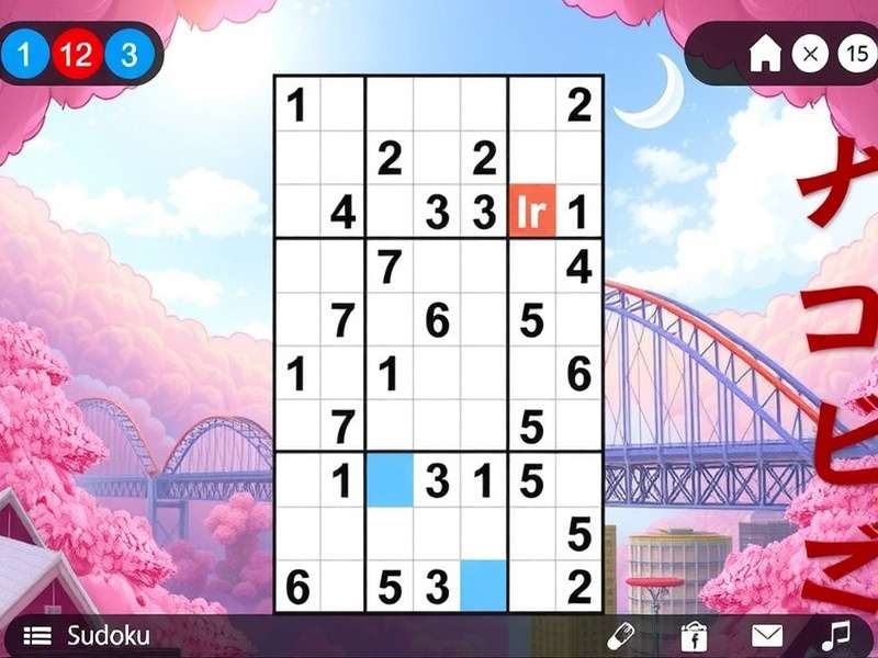 Sudoku puzzle grid illustration showing a partially filled 9x9 board with pencil marks and strategy highlights