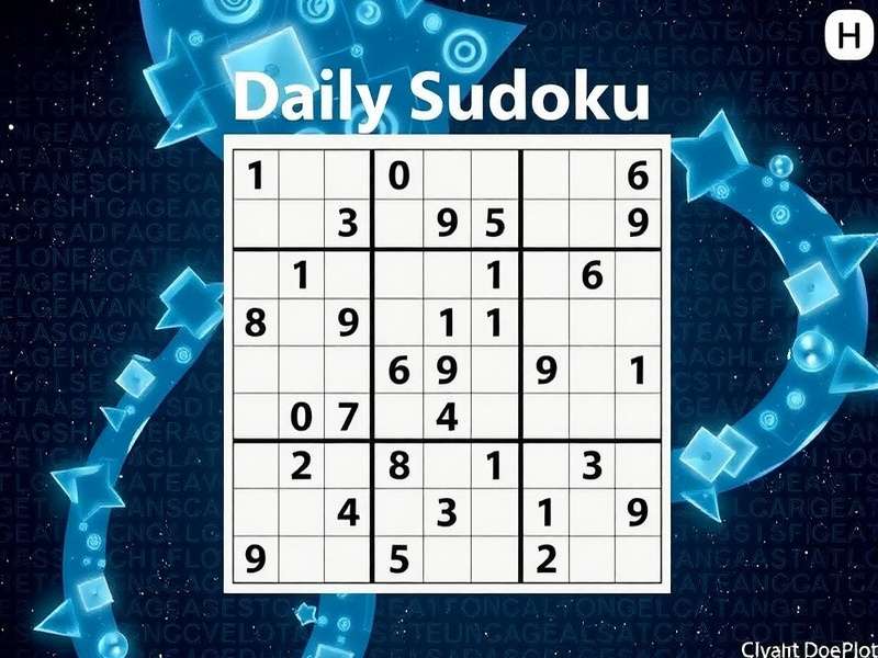 Daily Sudoku 9x9 puzzle grid with moderate difficulty level