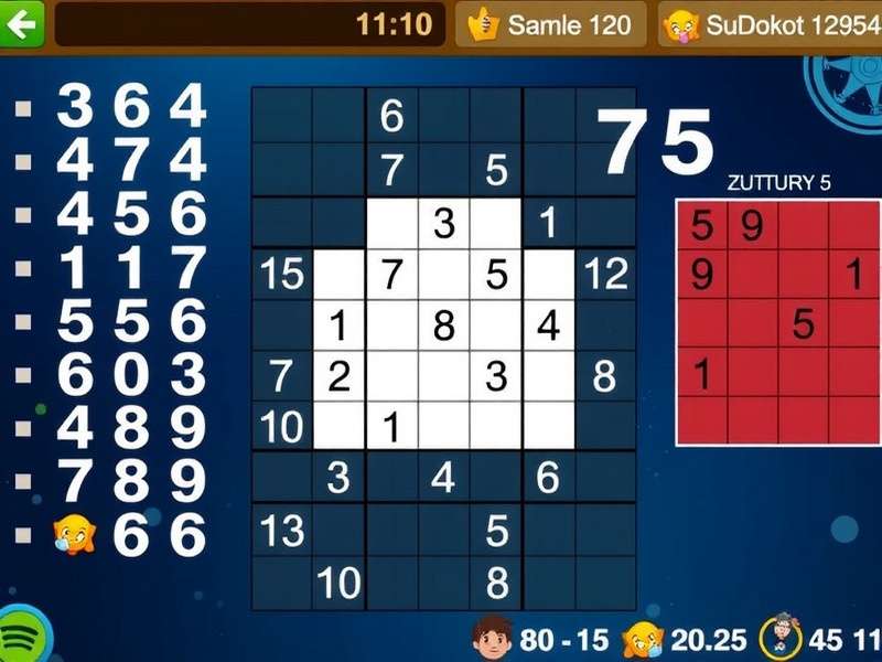 A colorful Sudoku puzzle grid with numbers and pencil marks, representing free Sudoku puzzles available online at PlaySudokuGames.com
