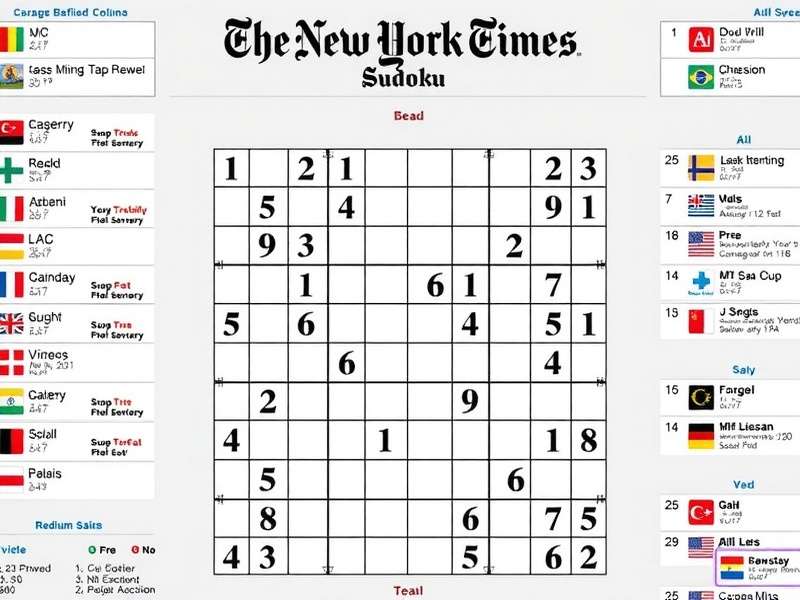 New York Times Sudoku Medium Strategy guide featuring puzzle grid and strategic pathways