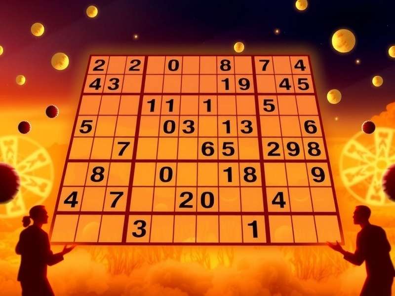 A person deeply focused on solving a complex Sudoku puzzle on a wooden table with a pencil in hand